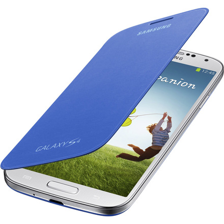 Pouzdro na mobil Samsung EF FI950BCEG Flip S4 Blue