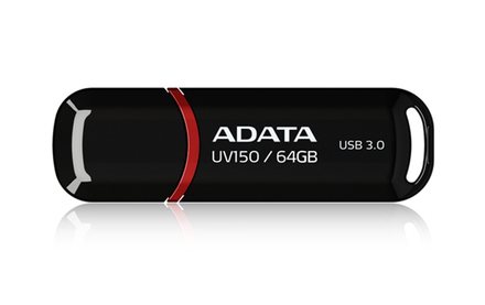 USB Flash disk A-Data UV150 64GB black (USB 3.0) (AUV150-64G-RBK)