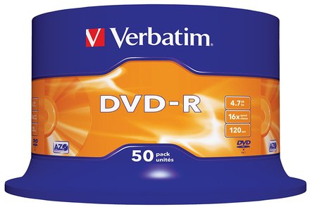 DVD disk Verbatim DVD-R(50-Pack)Spindl/MattSlvr/16x/4.7GB (43548)