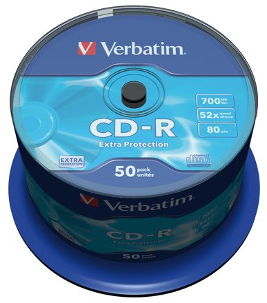 CD disk Verbatim CD-R(50-Pack)Spindl/52x/700MB (43351)