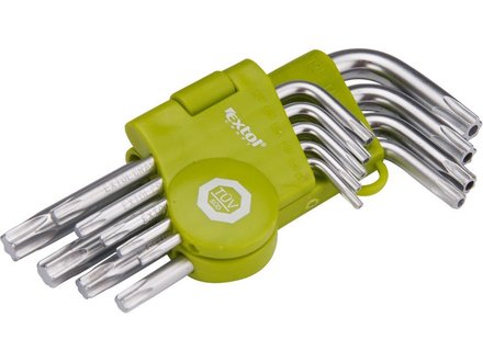 L-klíče TORX Extol Craft (66010) krátké, sada 9ks, T 10-15-20-25-27-30-40-45-50