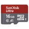 Paměťová karta Sandisk Micro SDHC Ultra Android 16GB UHS-I U1 (98R/10W) + adapter (SDSQUAR-016G-GN6MA) černý (1)