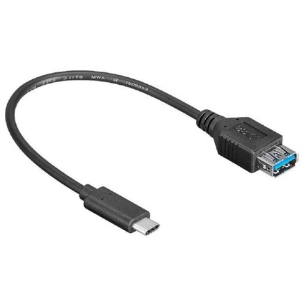 USB kabel AQ USB 3.1 USB-C samec - USB 3.0 A samice , 0.2 m - černá (CC68002)