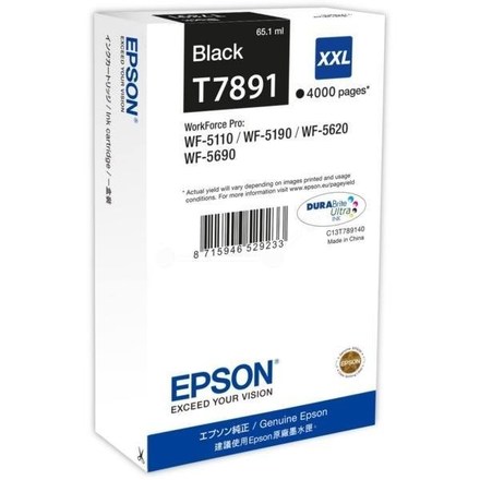 Inkoustová náplň Epson WF-5xxx Series Ink Cartridge XXL Black T7891