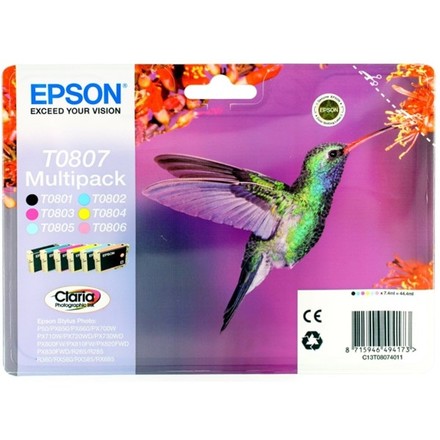 Inkoustová náplň Epson CLARIA 6 Ink Multipack R265/360, RX560 (T0807)
