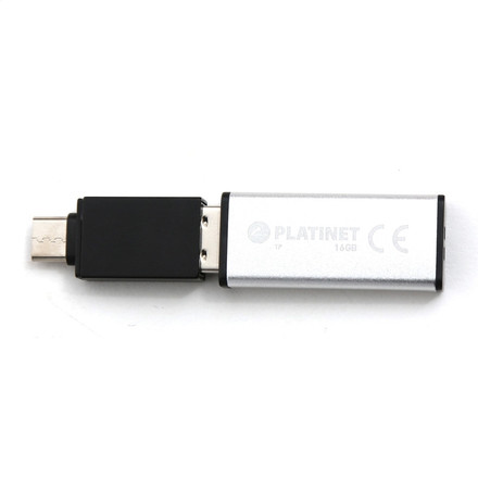USB Flash disk Platinet PMFEC16S X-DEPO adapt. USB-C - 16 GB stříbrná (poslední kus)