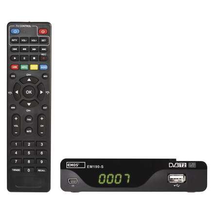 DVB-T/T2 příjímač Emos EM190-S HD HEVC H265 (DVB-T2)