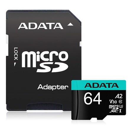 Paměťová karta ADATA MicroSDXC 64GB AUSDX64GUI3V30SA2-RA1