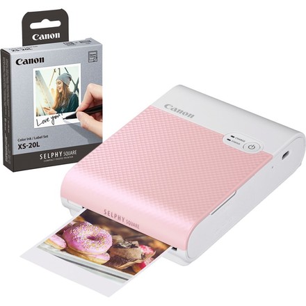 Fototiskárna Canon Selphy Square QX10 + papíry 20ks, růžová