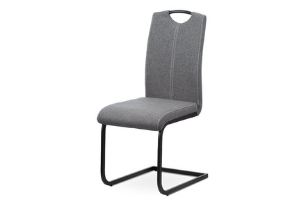 Moderní jídelní židle Autronic Jídelní židle - šedá látka, kovová podnož, černý matný lak (DCL-612 GREY2)