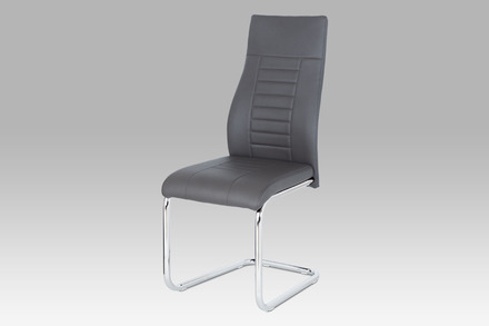 Moderní jídelní židle Autronic Jídelní židle, šedá koženka / chrom (HC-955 GREY)