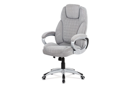 Kancelářská židle Autronic Kancelářská židle, šedá látka, kříž plast stříbrný, houpací mechanismus (KA-G196 SIL2)