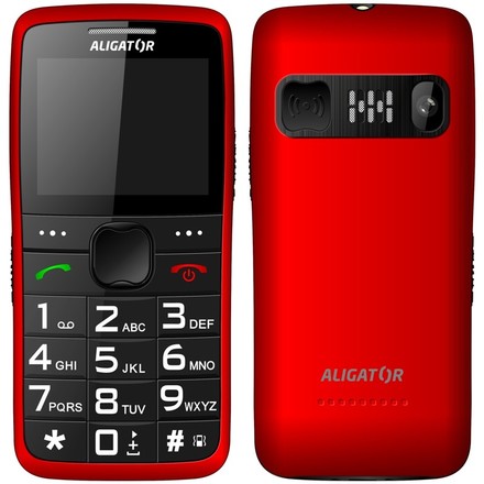 Mobilní telefon Aligator A675 Senior - červený