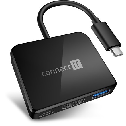USB Hub Connect IT USB-C/ USB-C, HDMI, USB 3.0 - černý
