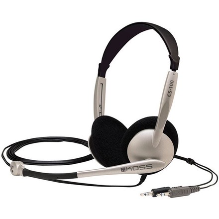 Sluchátka s mikrofonem Koss CS 100 - černý/ stříbrný