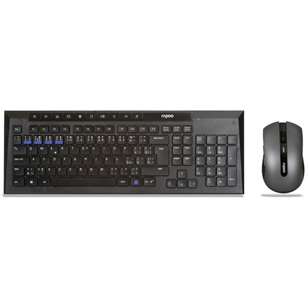 Set klávesnice s myší Rapoo 8200M, CZ/ SK layout - černá