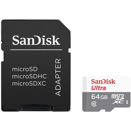 Paměťová karta Sandisk Micro SDXC Ultra Android 64GB UHS-I U1 (100R/ 20W) + adapter