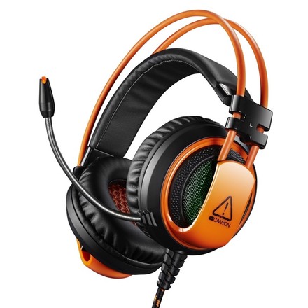 Sluchátka s mikrofonem Canyon CND-SGHS5A - černý/ oranžový