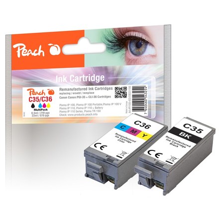 Inkoustová náplň Peach Canon PGI-35/ CLI-36 MultiPack, 1x8, 5ml, 1x11ml, kompatibilní