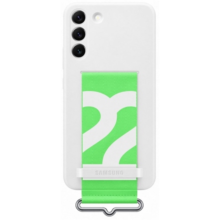 Kryt na mobil Samsung Silicone Cover s poutkem na Galaxy S22+ - bílý