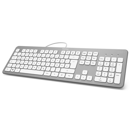 Počítačová klávesnice Hama KC-700, CZ/ SK - stříbrná/ bílá