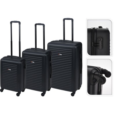 Cestovní kufr Excellent KO-FB5000040 na kolečkách sada 3 ks PROWORLD černá