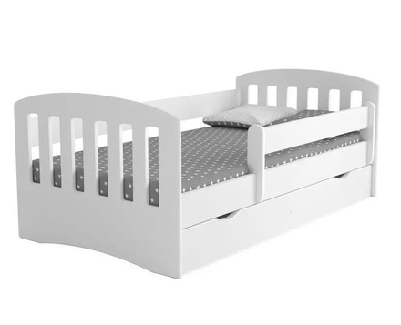 Dětská postel Kocotkids classic 1 bílá se šuplíkem, s matrací 180/80 (LC1_BI_18/8ZS_M) 2*Karton
