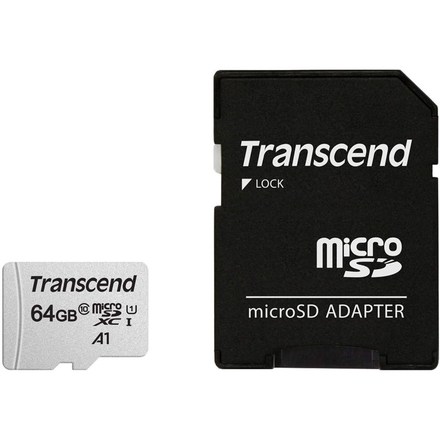 Paměťová karta Transcend 300S microSDXC 64GB UHS-I U1 (95R/ 25W) + adapter