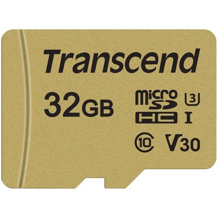 Paměťová karta Transcend 500S microSDHC 32GB UHS-I U3 (Class 10) (95R/ 60W) + adapter