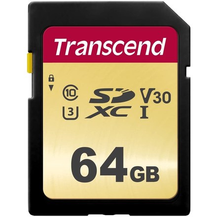 Paměťová karta Transcend 500S SDXC 64GB UHS-I U3 (Class 10) (95R/ 60W)