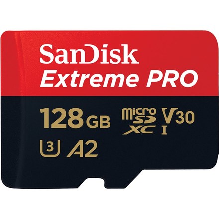 Paměťová karta SanDisk Micro SDXC Extreme Pro 128GB UHS-I U3 (200R/ 90W) + adapter