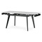 Moderní jídelní stůl Autronic Jídelní stůl 120+30+30x80 cm, keramická deska bílý mramor, kov, černý matný lak (HT-405M WT) (3)