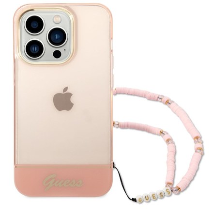 Kryt na mobil Guess Camera Outline Translucent na Apple iPhone 14 Pro - růžový