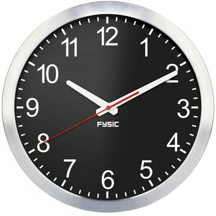 Nástěnné hodiny Lenco Fysic FK105, černá/ stříbrná