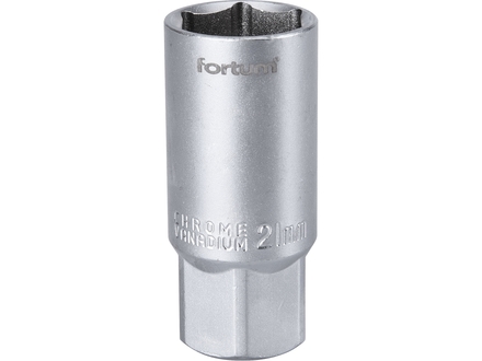 Hlavice nástrčná Fortum (4700901) hlavice nástrčná na zapalovací svíčky, 1/2&quot;, 21mm, L 65mm, 61CrV5