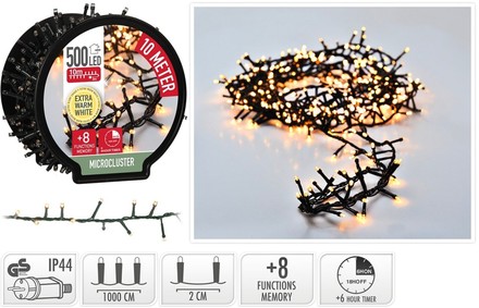 Vánoční řetěz Homestyling KO-AX8521100 Vánoční světelný řetěz teplá bílá 500 LED / 10 m