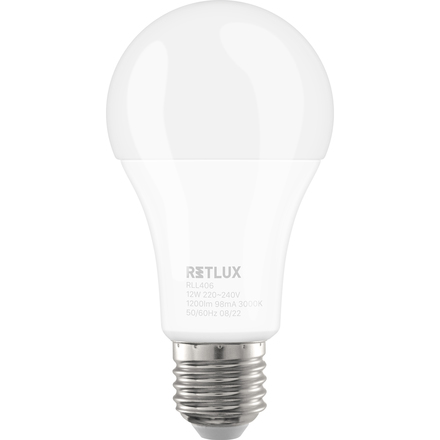 LED žárovka Retlux RLL 406 A60 E27 bulb 12W WW