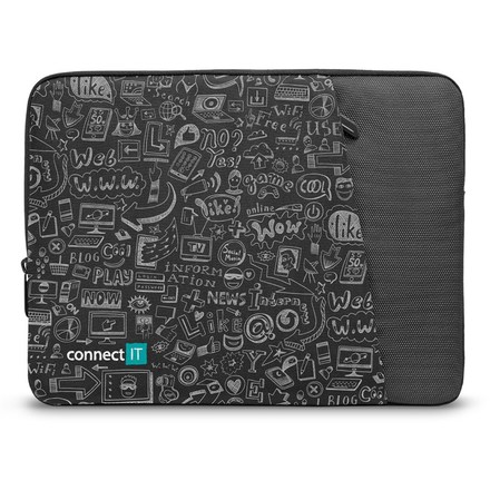 Pouzdro na notebook Connect IT Doodle 15.6&quot; - černé