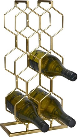 Stojan na víno Excellent KO-C37880420 kovový 8 lahví zlatá