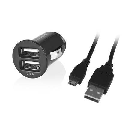 USB kabel GoGEN CH 22 C, 2x USB + kroucený microUSB kabel 1,2m