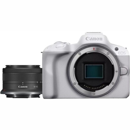 Kompaktní fotoaparát s vyměnitelným objektivem Canon EOS R50 + RF-S 18-45 IS STM, bílý