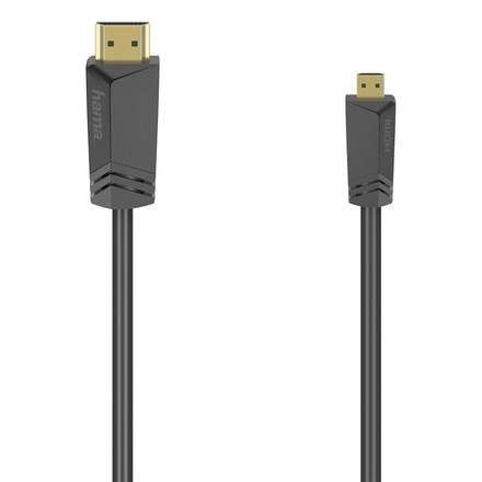 HDMI kabel Hama HDMI / HDMI micro, High Speed 4K, 1, 5 m - černý