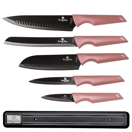 Sada nožů Berlingerhaus BH-2700 s magnetickým držákem 6 ks I-Rose Edition