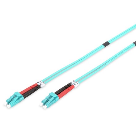 Optický kabel Digitus Optic Patch, LC / LC, Multimode, OM3, 50/ 125 µ, 2m - modrý