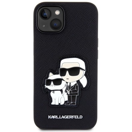 Kryt na mobil Karl Lagerfeld PU Saffiano Karl and Choupette NFT na Apple iPhone 13 - černý