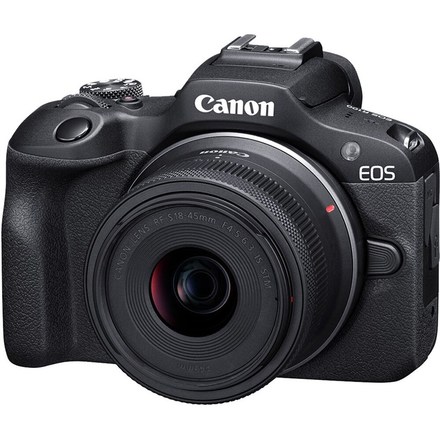 Kompaktní fotoaparát s vyměnitelným objektivem Canon EOS R100 + RF-S18-45 IS STM, černý