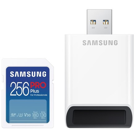 Paměťová karta Samsung PRO Plus SDXC 256GB + USB adaptér