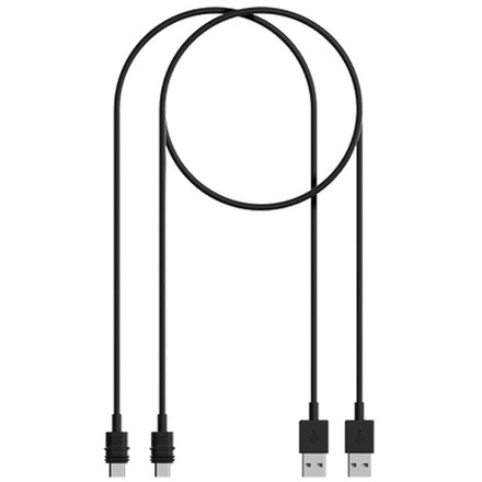 USB kabel Quad Lock USB-A/ USB-C, 1, 5 m + 0, 5 m - černý