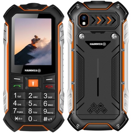 Mobilní telefon myPhone Hammer Boost - černý/ oranžový