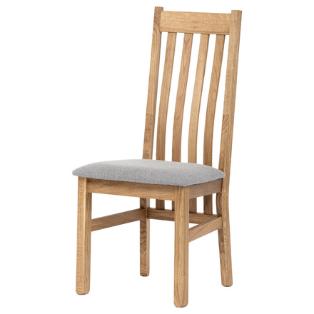 Dřevěná jídelní židle Autronic Dřevěná jídelní židle, potah stříbrná látka, masiv dub, přírodní odstín (C-2100 SIL2)